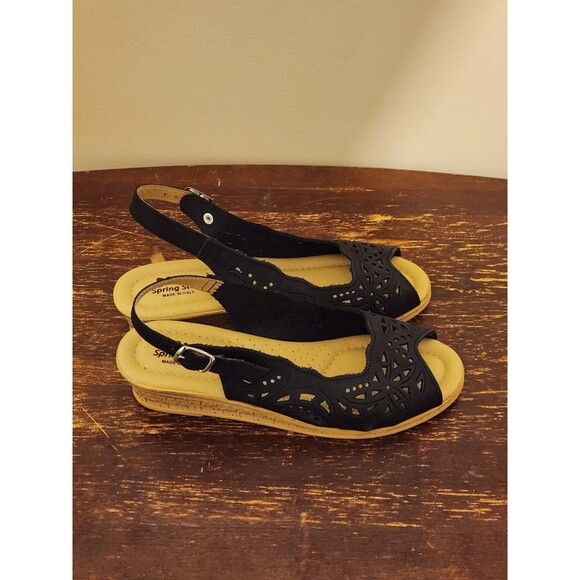 Spring Step Women Size 39/8.5 US Orella Leather Slingback Sandals Made In Italy - Picture 1 of 6